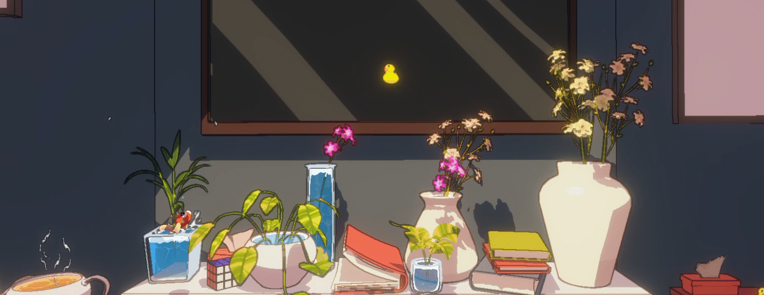 Animated clip of jumping between pots.