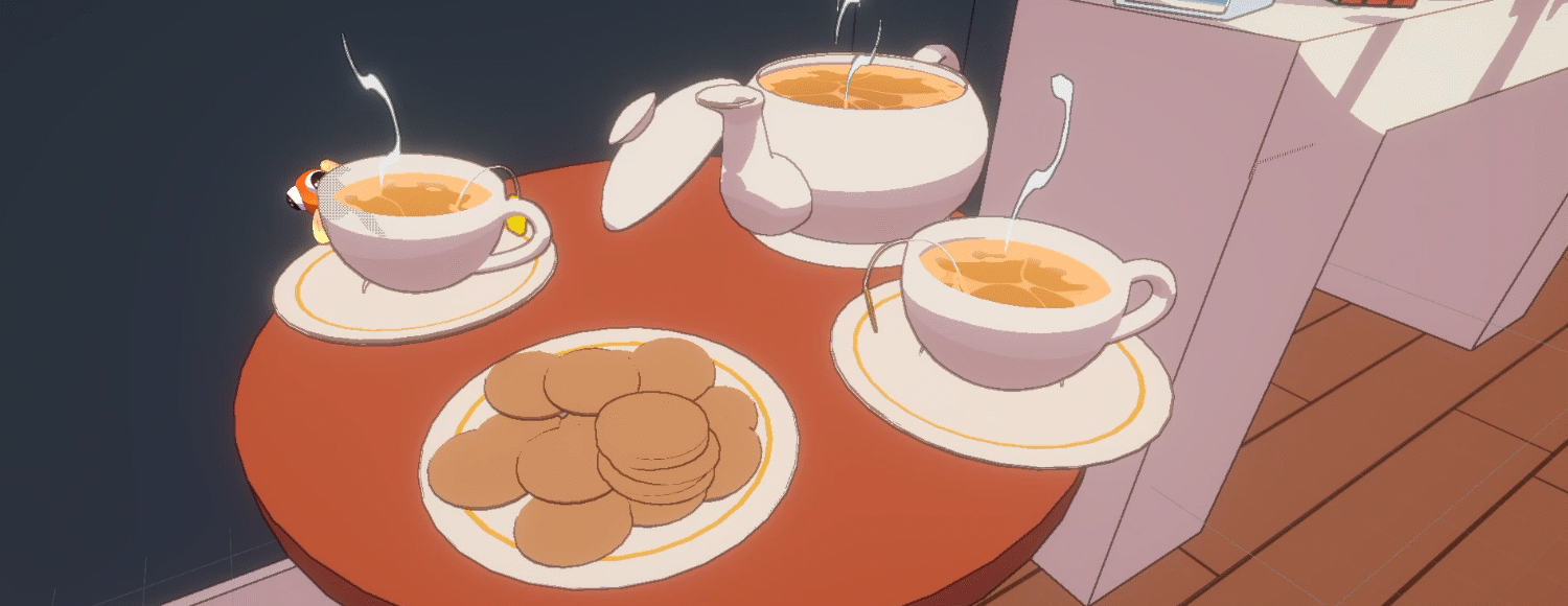 Animated clip of tea set physics.